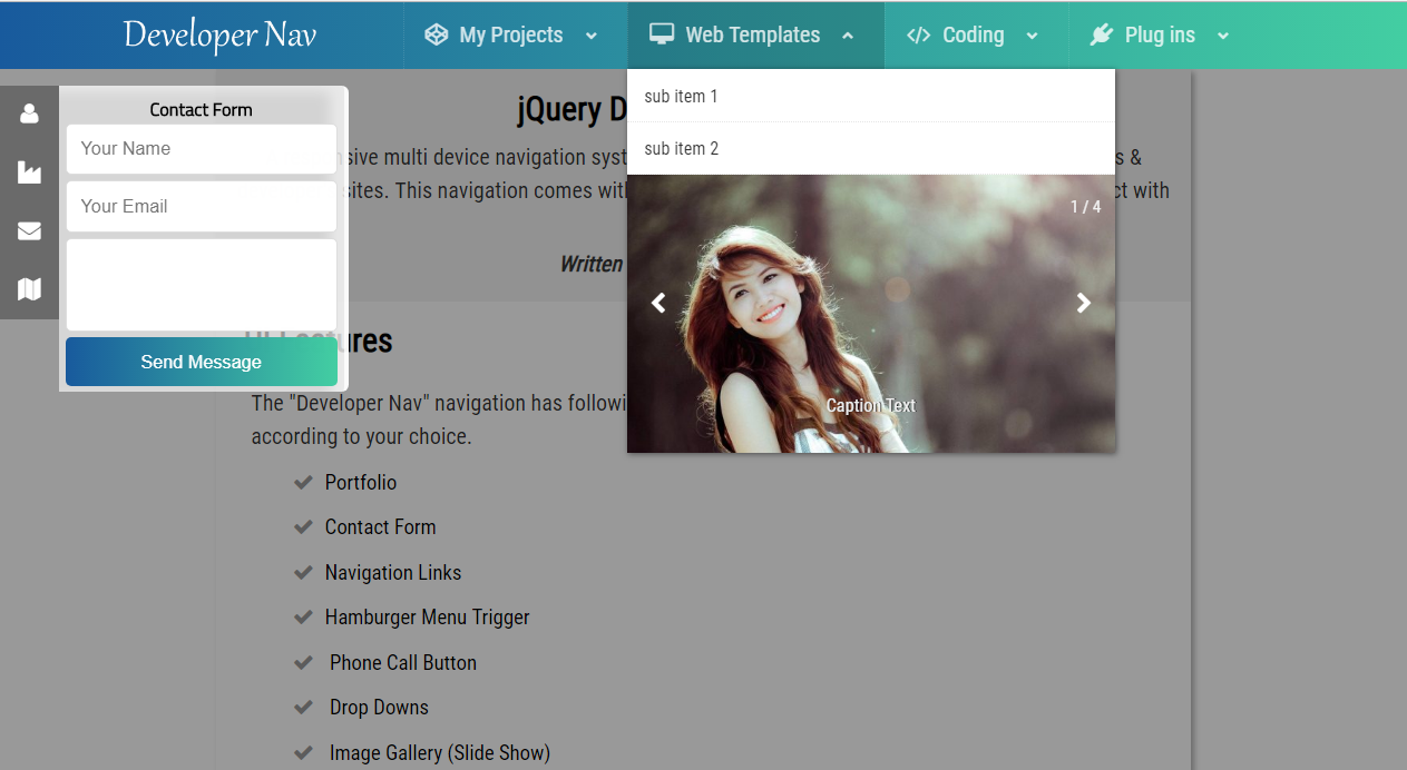 multifunction drop down menu